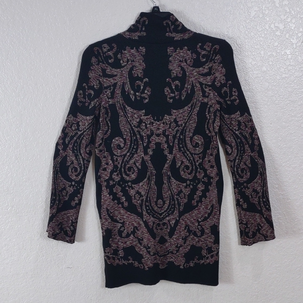Free People Elegant Black and Wine Patterned Drees, Size S. - Picture 8 of 17